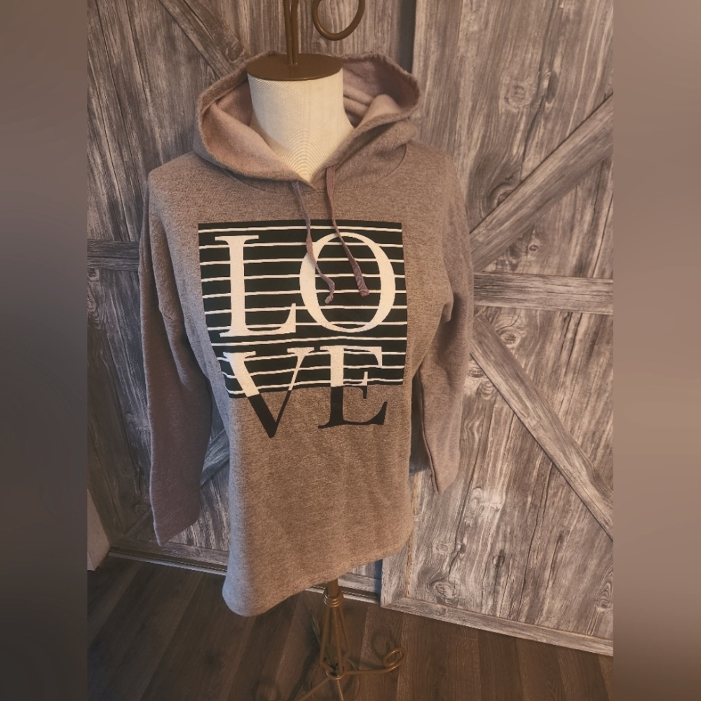 Hanes Light Purple Hoodie with Love Graphic